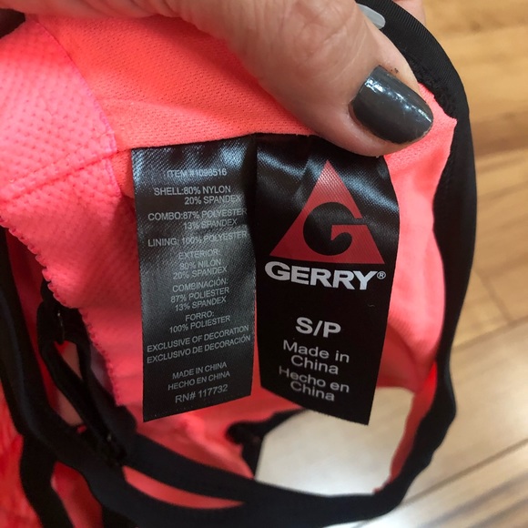 NEW Womens GERRY Sherbet/Black Tankini Swim Top Sm - Picture 4 of 4